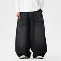 Men's plus size wide leg jeans in cotton denim available in three colours