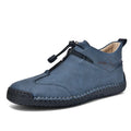 Men's casual leather shoes in four colours with rubber sole and mid heel