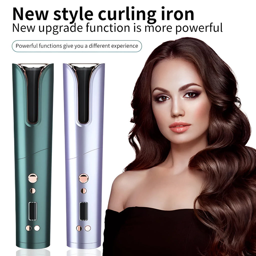 Portable automatic curler with multi-function charging, ABS plastic and aluminium alloy, 22.5x5x5 cm, available in green pink rose red