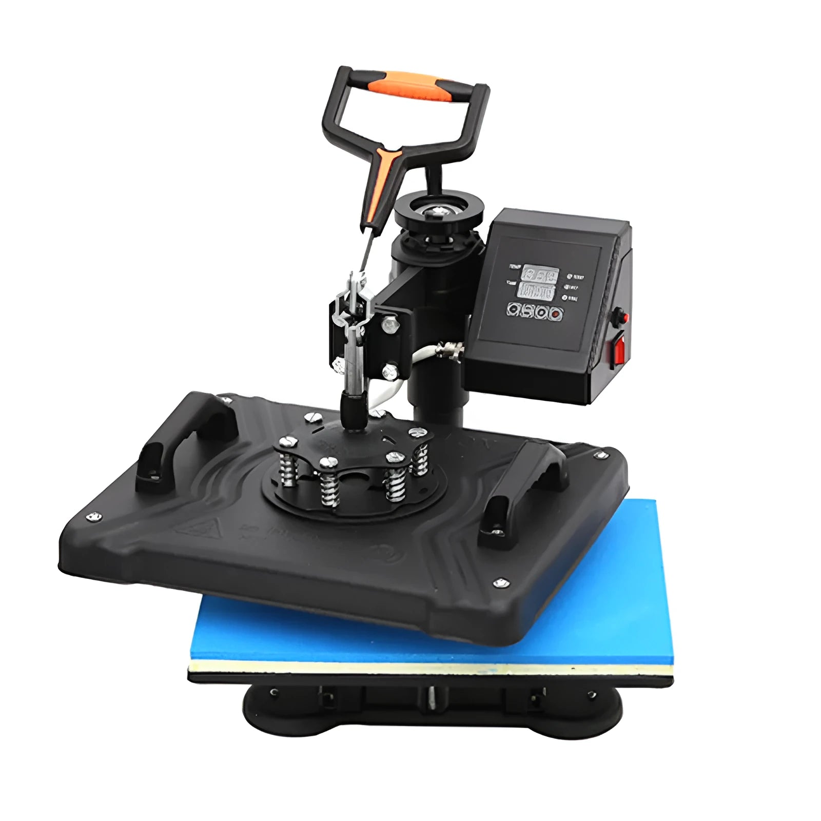 Black thermal transfer heat press machine for T-shirt and fabric printing with control panel