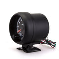 Black automotive tachometer with blue light pointer display for RPM measurement