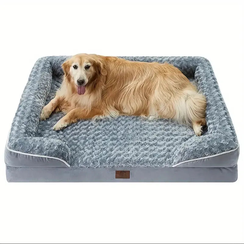 Waterproof dog kennel pad with removable cloth cover in brown colour