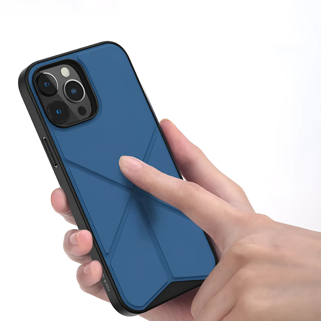 A simple black TPU back cover case for an iPhone 13 Pro Max on a grey surface.