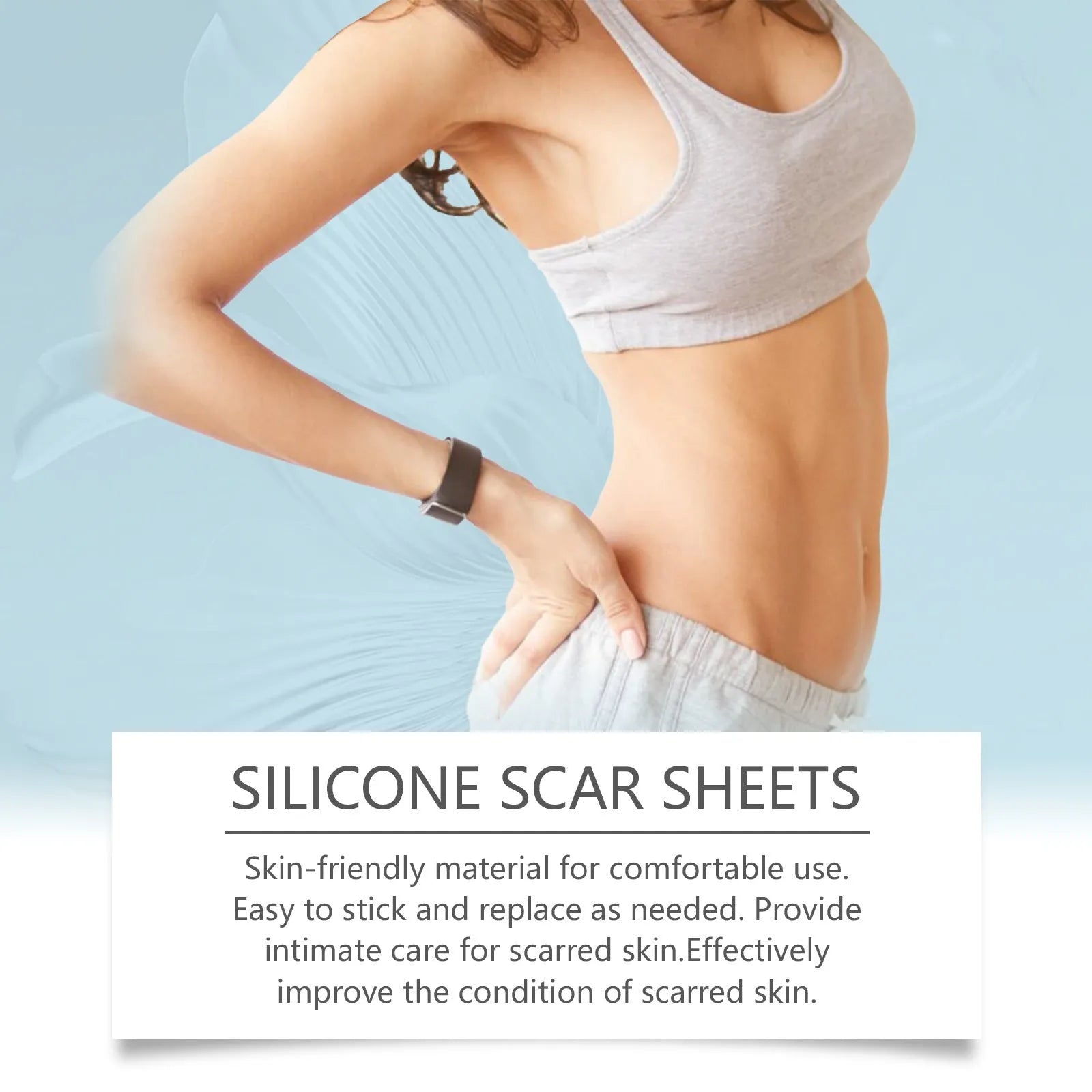 A single roll of smooth silicone scar paster for skin treatment with mint leaf extract.