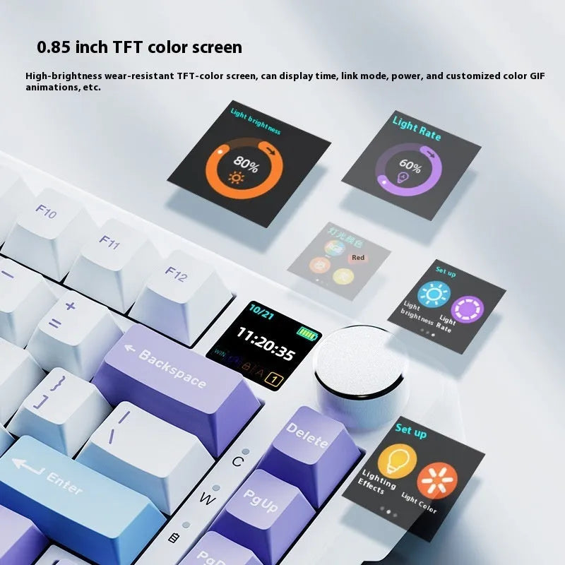 Black, grey, and yellow wireless mechanical keyboard with hot-swappable switches