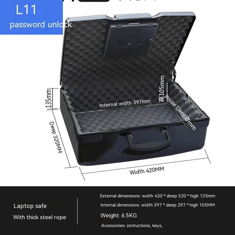 Portable small password safe box with mechanical key lock in youqiaogang size.