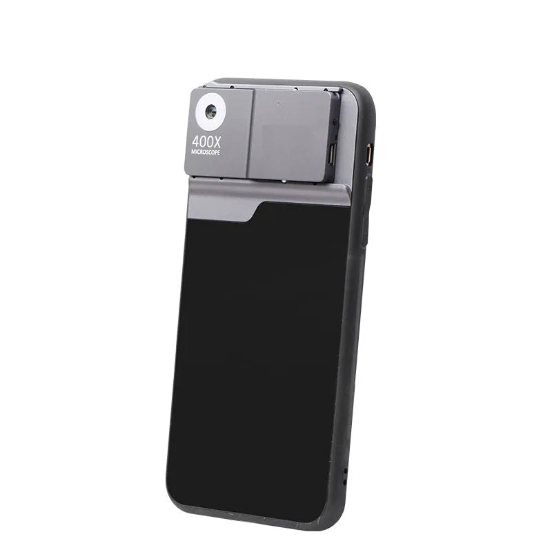 Black silver aluminium alloy mobile phone microscope lens with protective case for iPhone compatibility