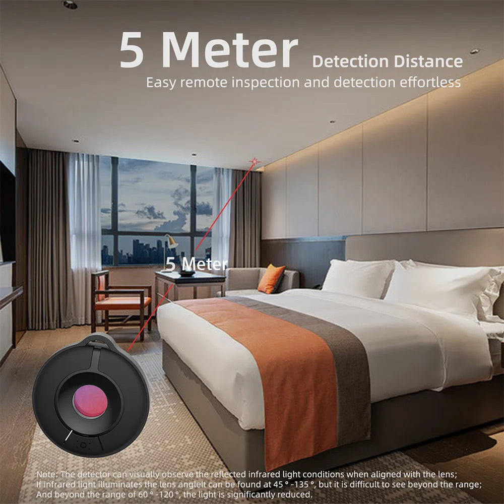 S600 colour compact camera detector with infrared optical lens for 5m hidden camera detection.
