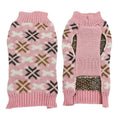Japanese-style retro jacquard pet sweater, scarf and hat set in grey or pink colours for small dogs and cats