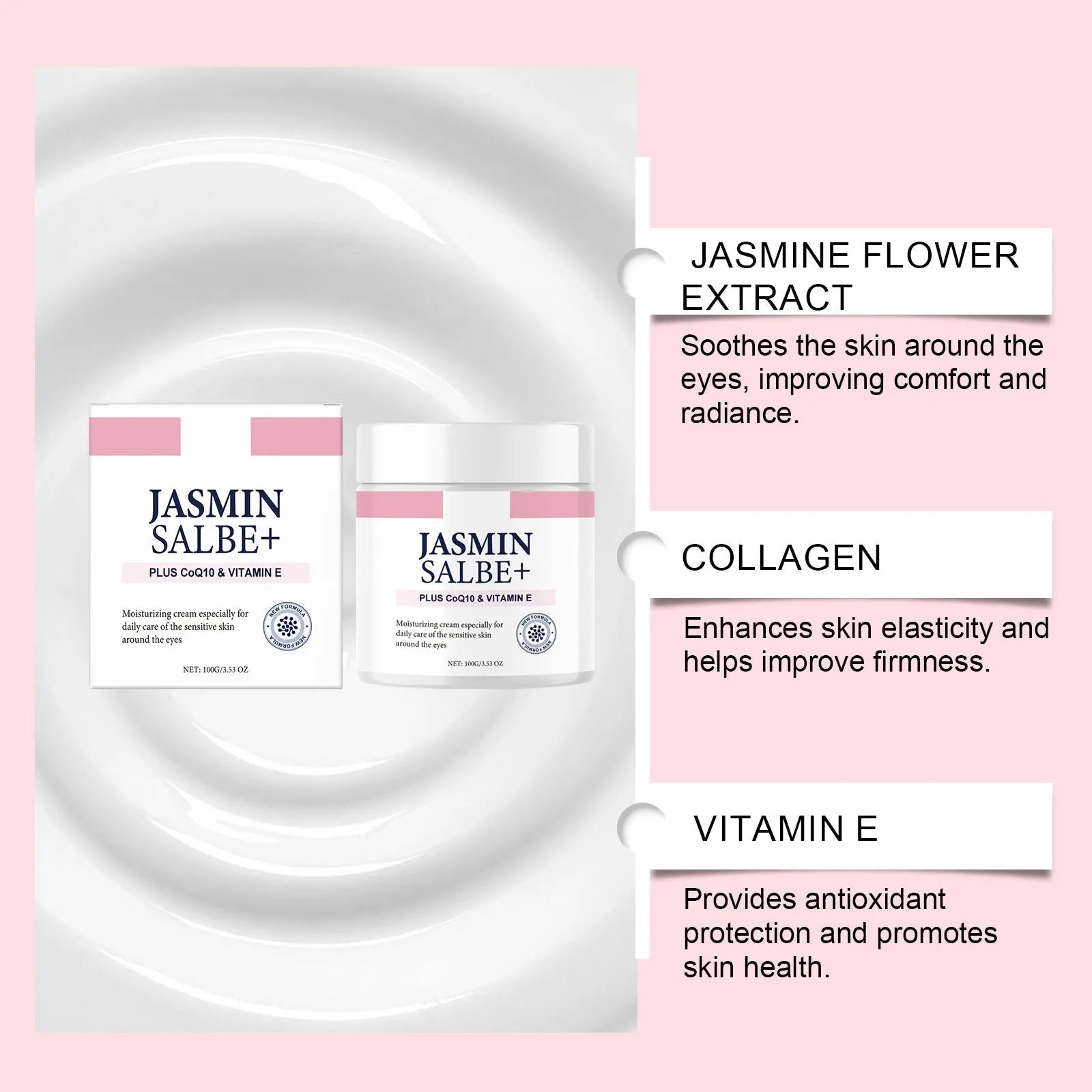Jar of Collagen Light Wrinkle Eye Cream, 100g size, for reducing fine lines.