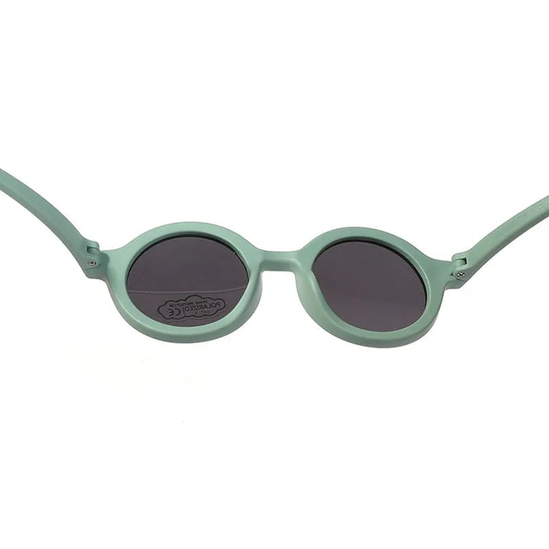 Children's silicone sunglasses for toddlers 0-3 years with round frame and UV400 protection