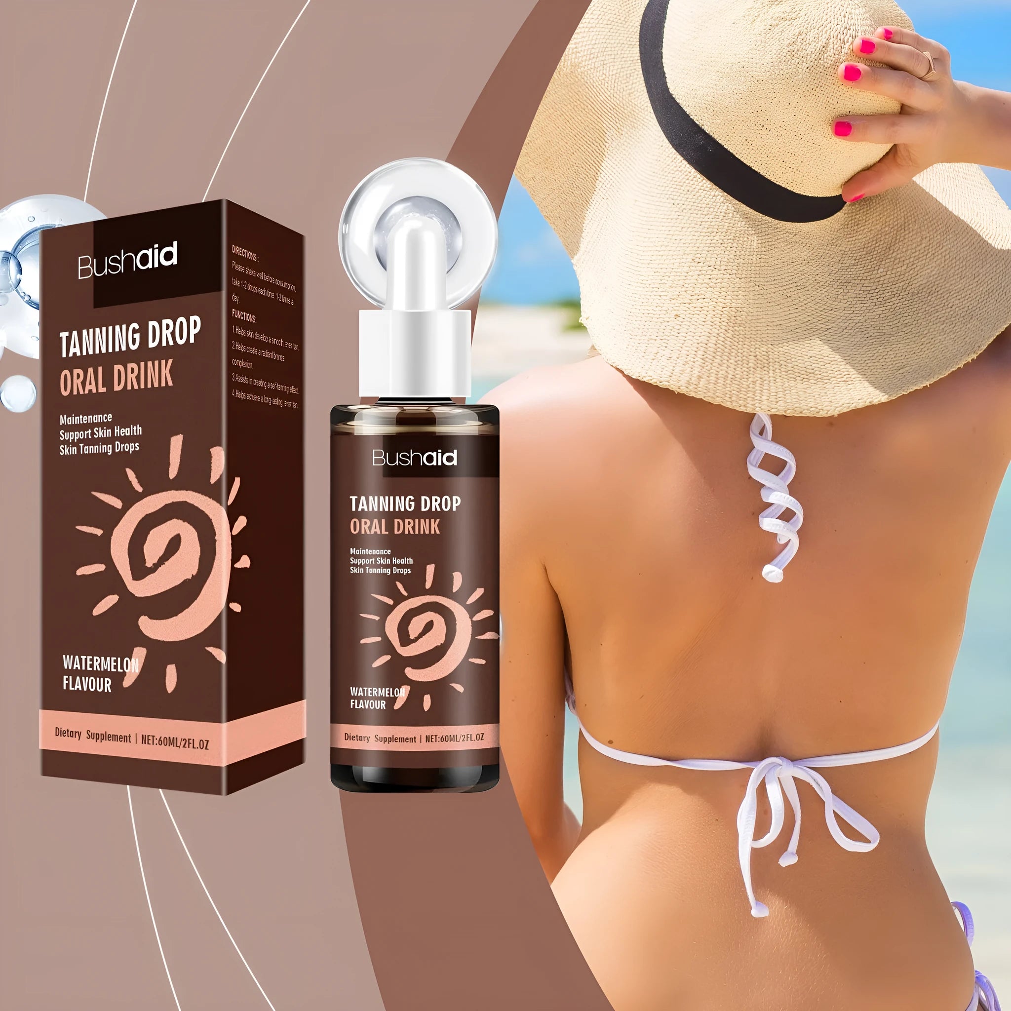 60ml sun tanning essence tube for body protection, compact bottle.
