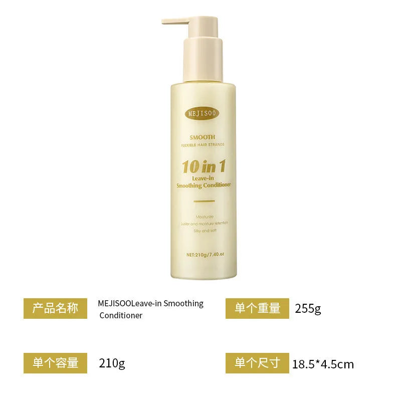 A 210g disposable bottle of wash-free 10-in-1 hair conditioner for ladies.