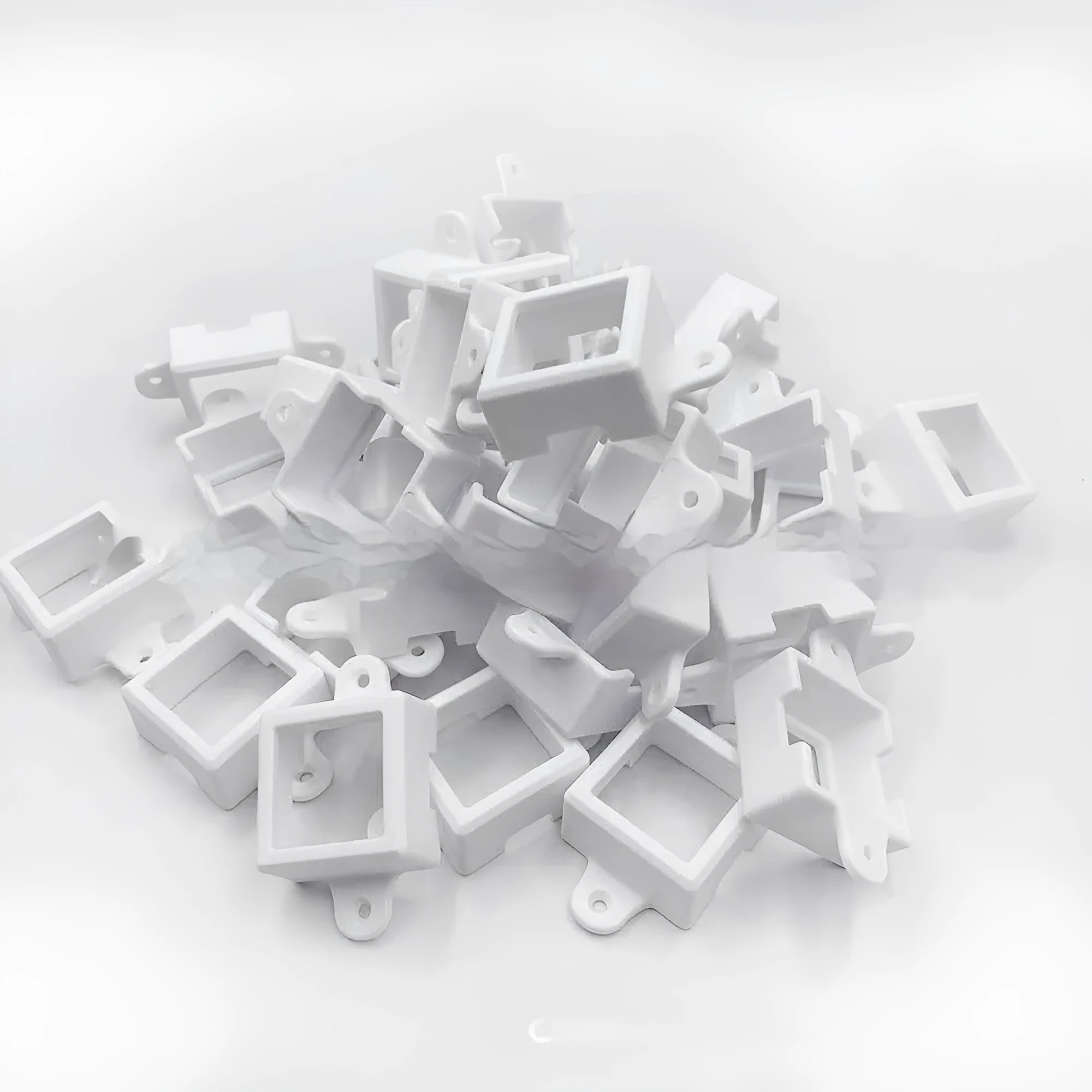 White plastic LED light protective lampshade and fixed mounting bracket