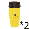 Double wall insulated travel mug with twist top silicone seal showing straw accommodation