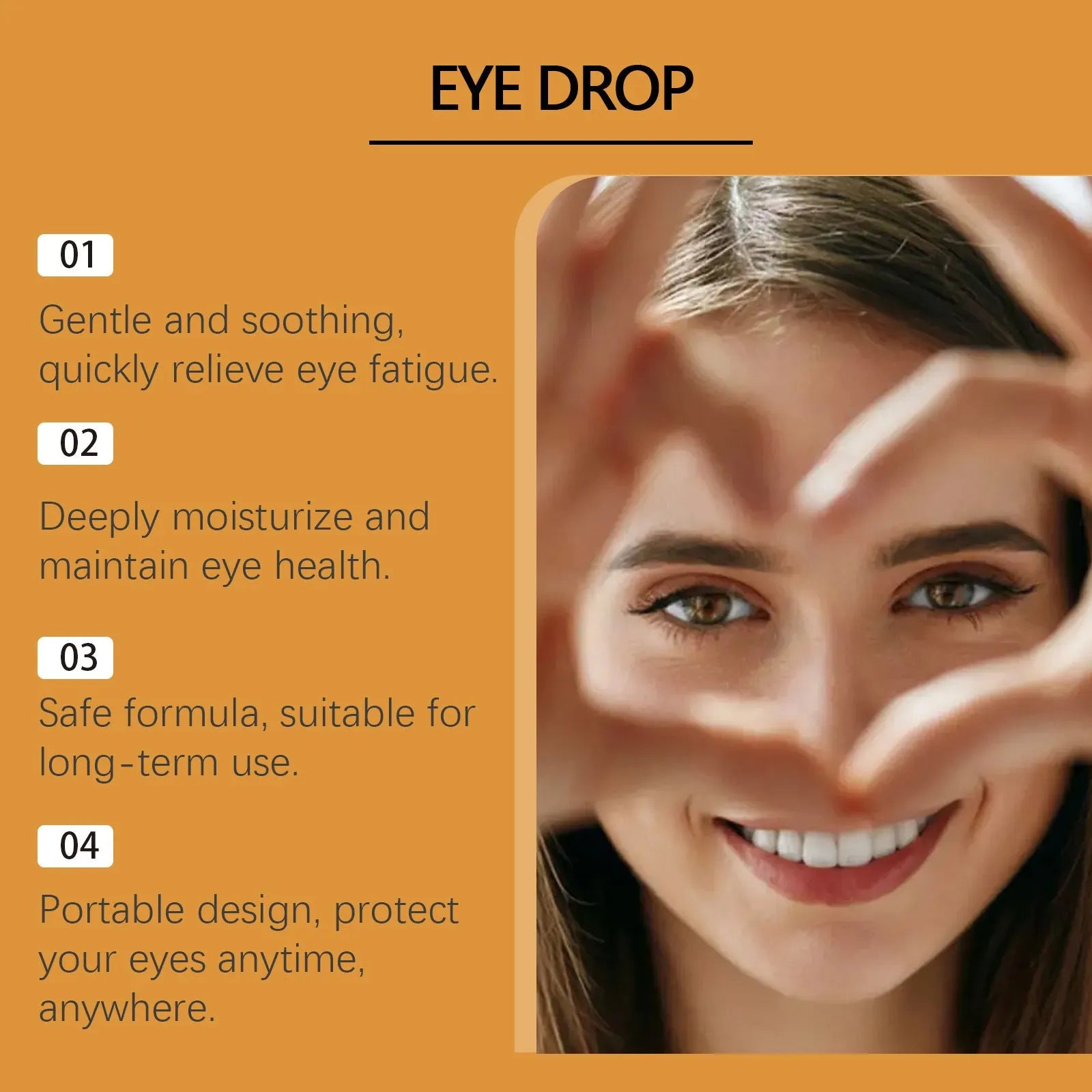 15ml bottle of honey and sodium hyaluronate eye drops for relieving eye fatigue.