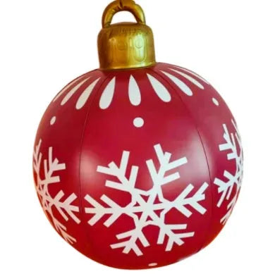 Large 60cm diameter inflatable PVC Christmas ball decoration for outdoor tree hanging