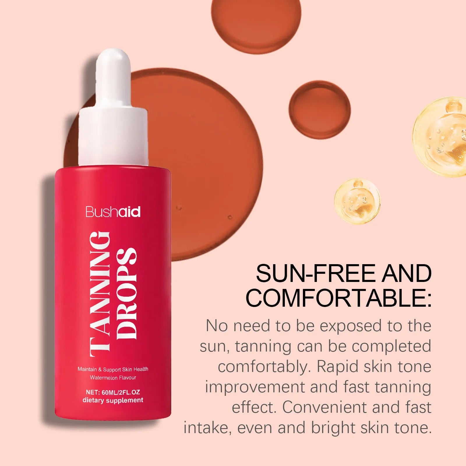 60ml bottle of natural skin lightening drops with herbal extracts and droplet applicator