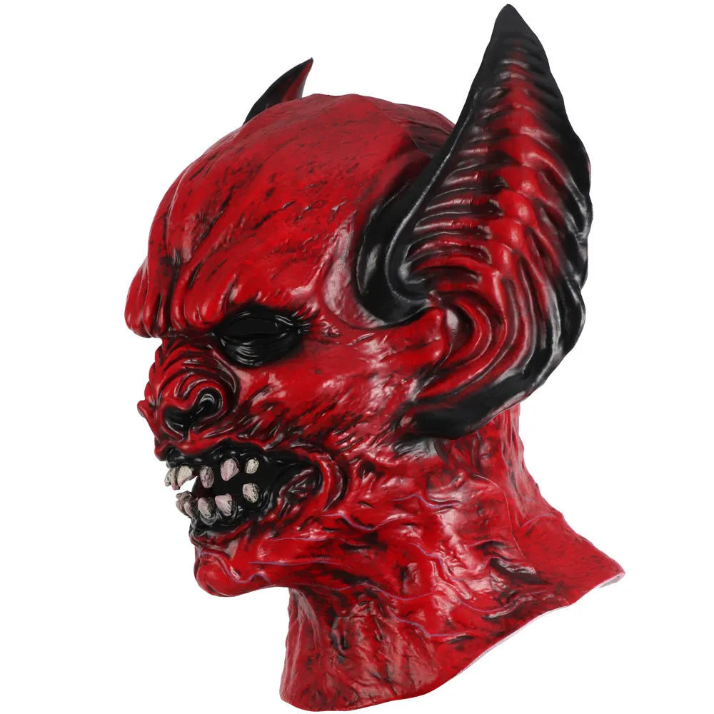 Red bat horror hood mask made from RP foam for Halloween and costume parties