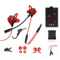 G10 Deluxe Edition red packing gaming in-ear headset with 3.5mm L-bend plug and microphone