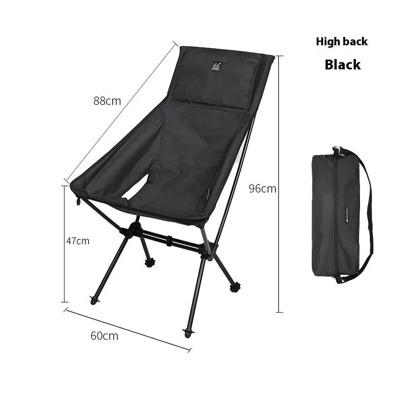 Aluminium alloy foldable moon chair with Oxford cloth seat in army green colour