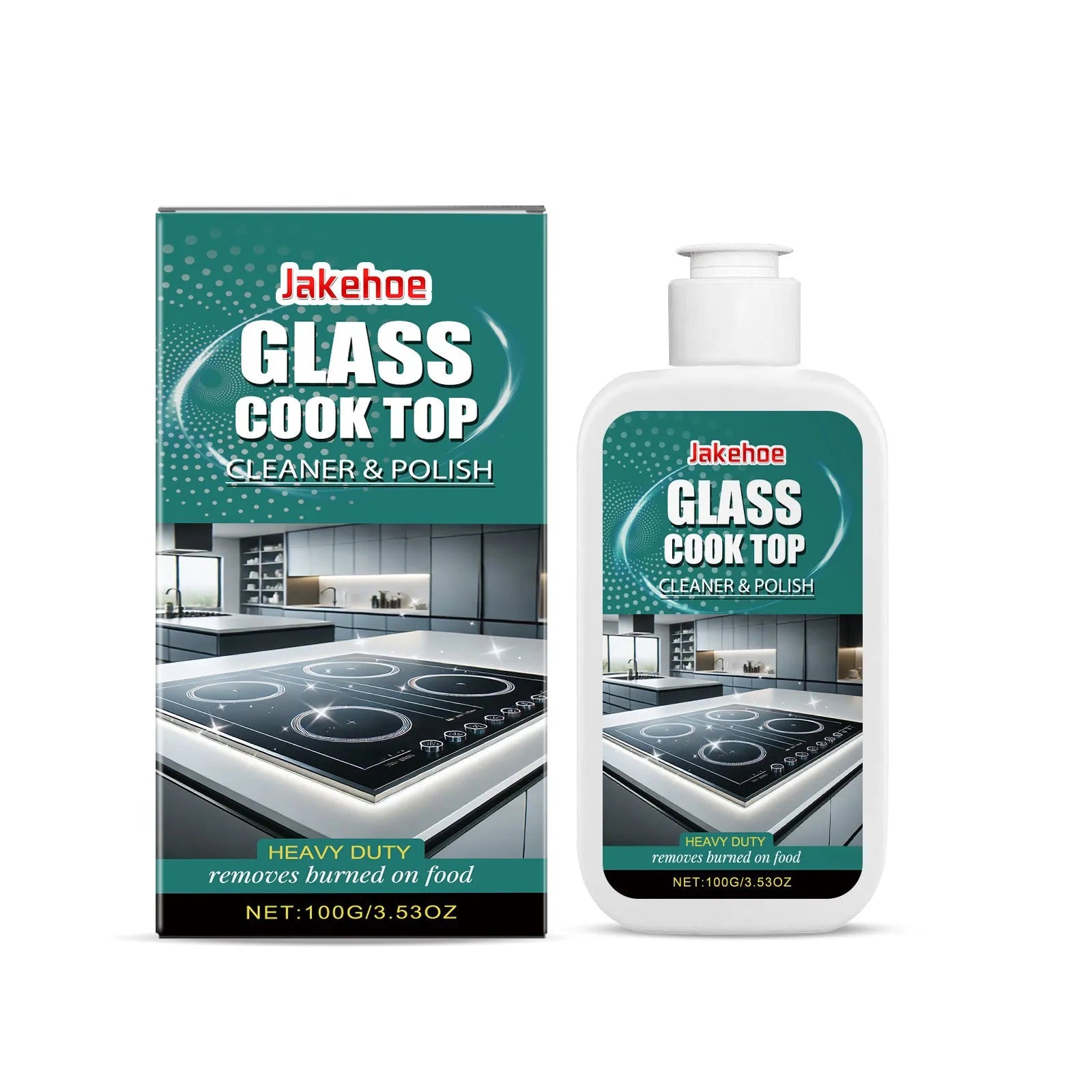 Glass stove cleaning brilliant polish 100g in a container for ceramic hob decontamination