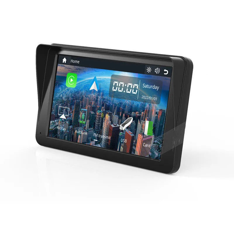 7-inch portable car smart display with wireless Carplay mounted on windshield