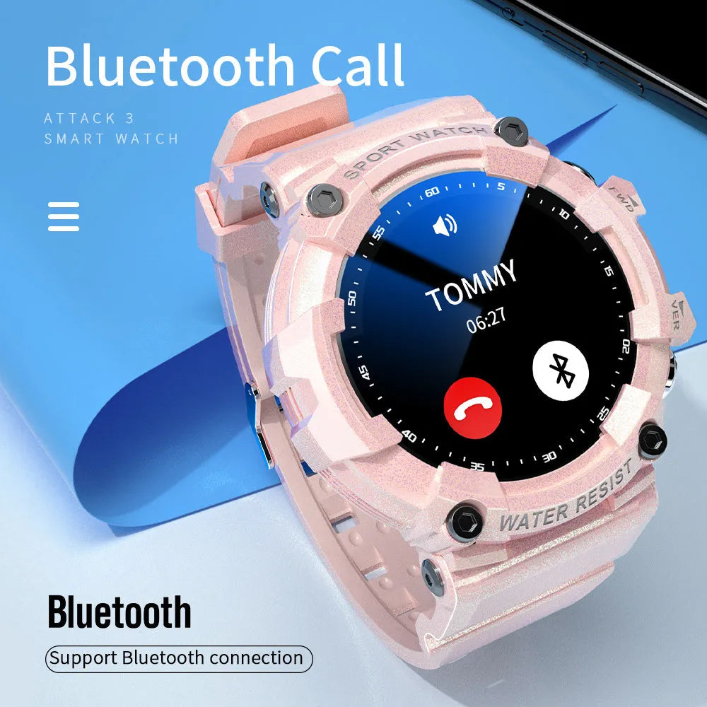 ATTACK 3 IP67 waterproof smart sports watch with round colour screen on TPU strap