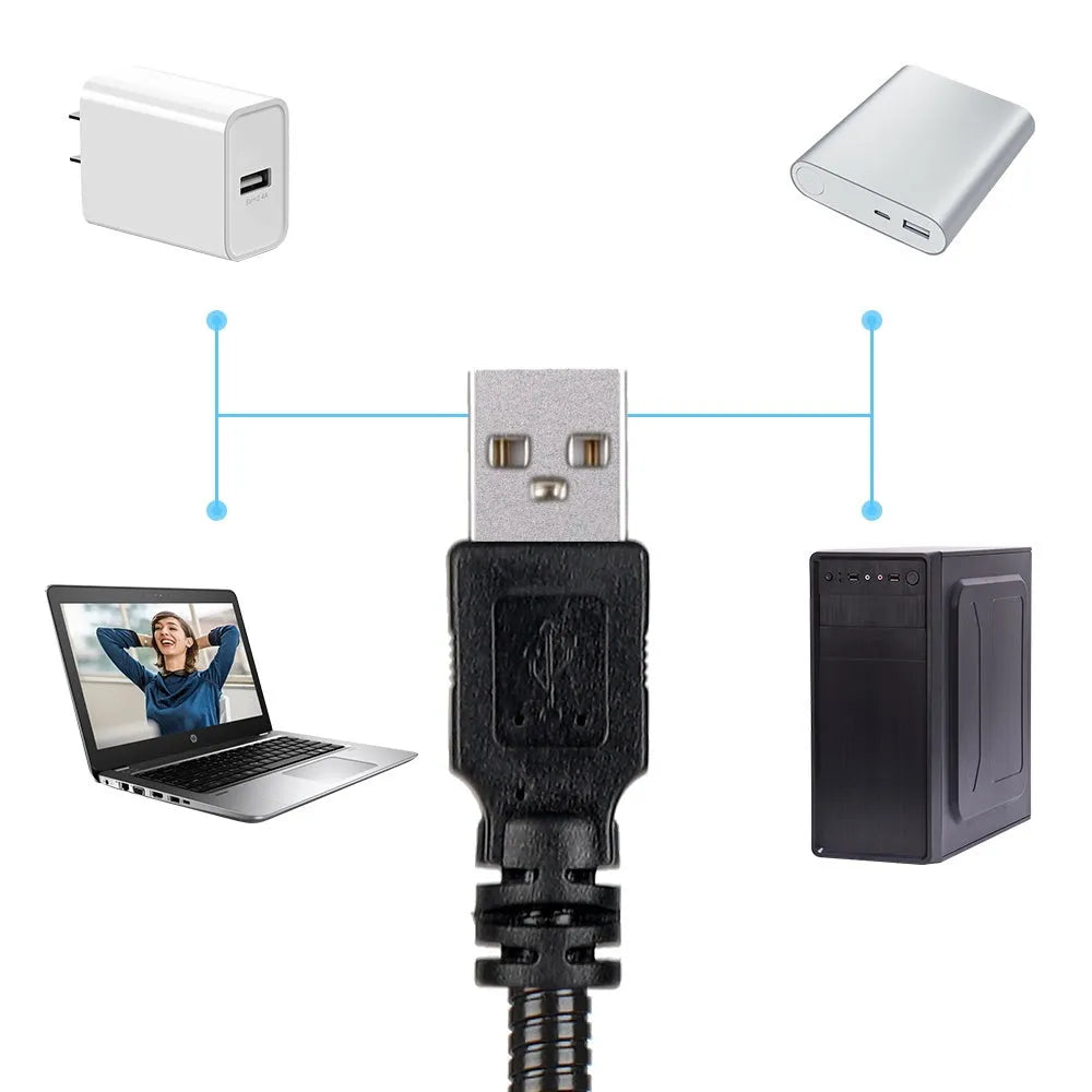 Adjustable Earth and Moon projection night light with USB cable on a desk