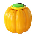 Green orange yellow plastic pumpkin dog chew toy with squeaker for small breeds