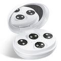 White wireless red light EMS facial and eye massager for home dark circle treatment