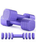 Set of pink detachable 5lb dumbbells for women's fitness and slimming workouts.