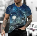 Men's grey t-shirt with a retro-style 3D lion graphic print on the front.