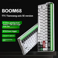 BOOM68 compact magnetic axis mechanical keyboard with RGB lighting in Green Magic Blade colour.