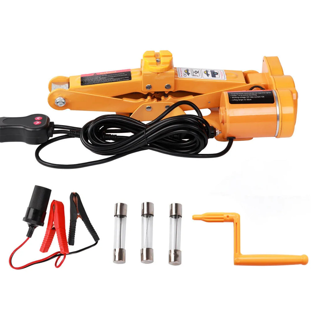Hydraulic electric vehicle jack with 2-tonne capacity and 100W motor for car maintenance