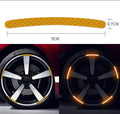 20-piece car wheel hub reflective stickers in PVC with multiple colour options for tyre warning and decoration
