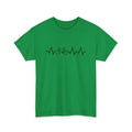 Green cotton short-sleeve T-shirt with fresh letter print design, available in six sizes