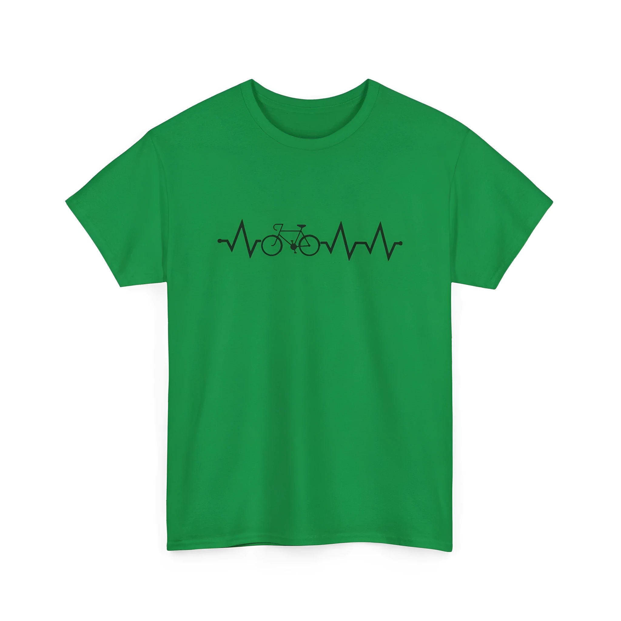 Green cotton short-sleeve T-shirt with fresh letter print design, available in six sizes