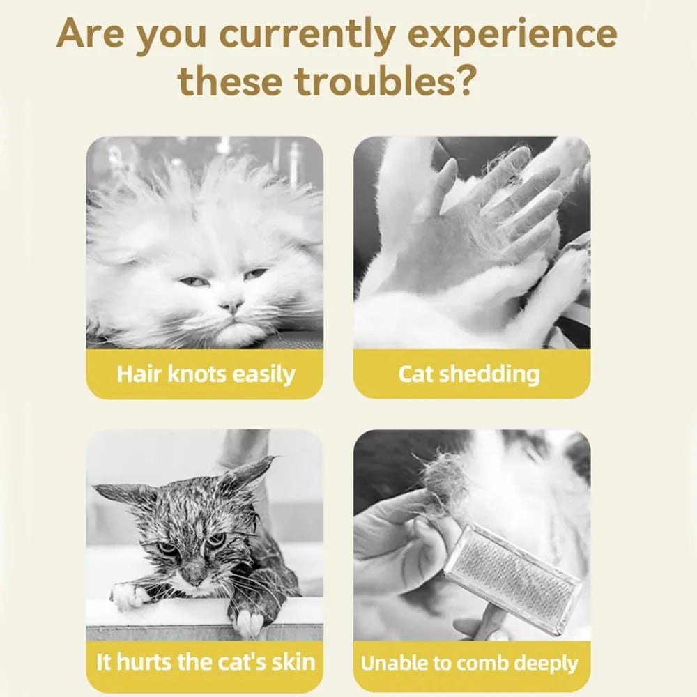 Green or yellow rechargeable pet steam brush with silicone bristles for grooming cats and dogs.
