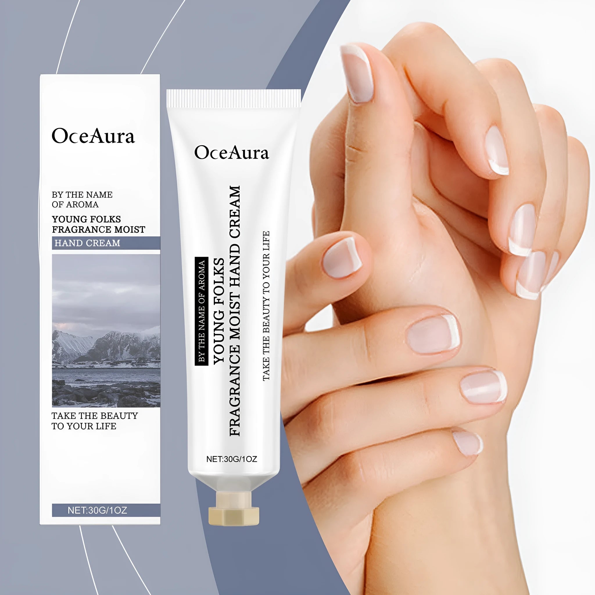 30g tube of moisturising hand cream with glycerin and hyaluronic acid