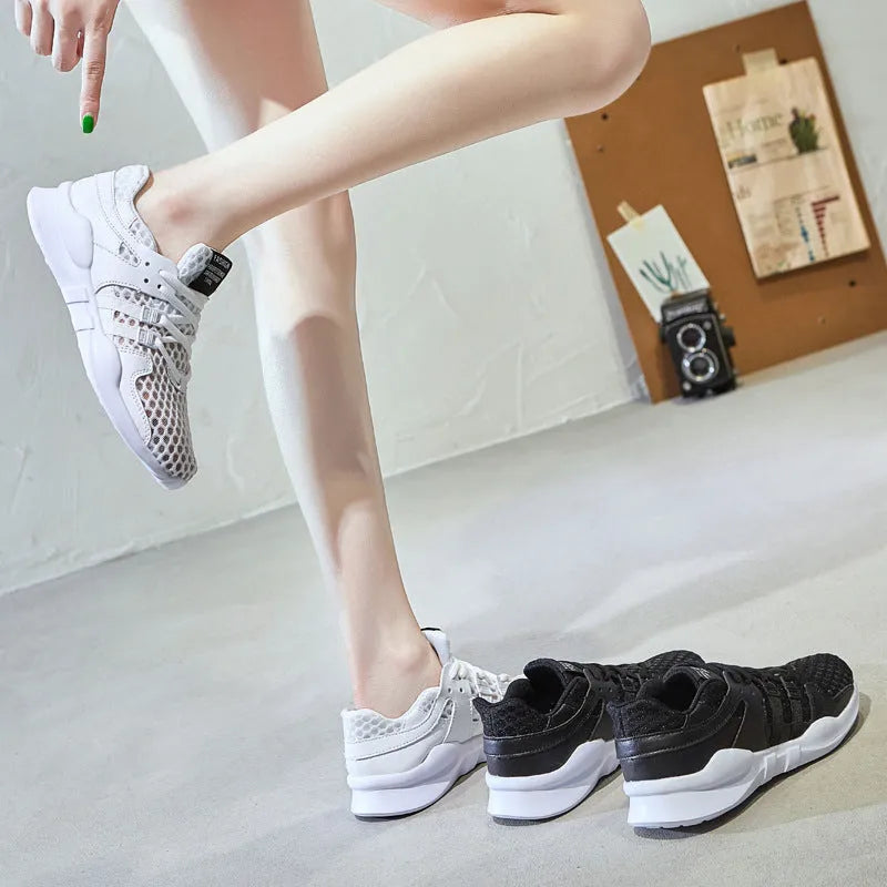 Casual hollow mesh sneaker with breathable design and EVA sole for summer wear