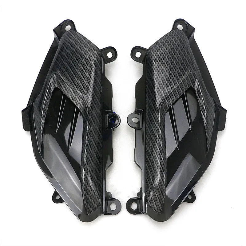 Pair of YAMAHA NMAX LED side lamps in carbon fibre design with blue or red light options