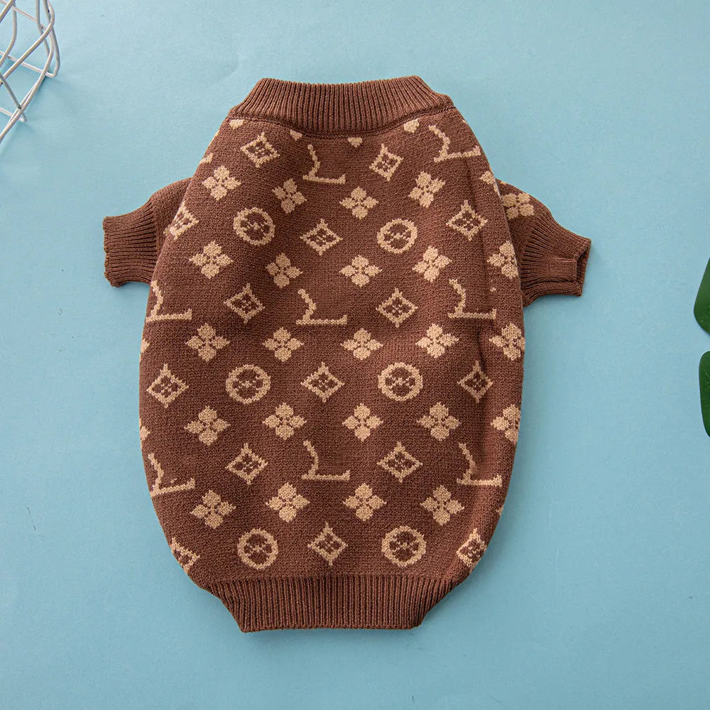 Wool dog sweater in monochrome or two-tone colours for autumn and winter wear