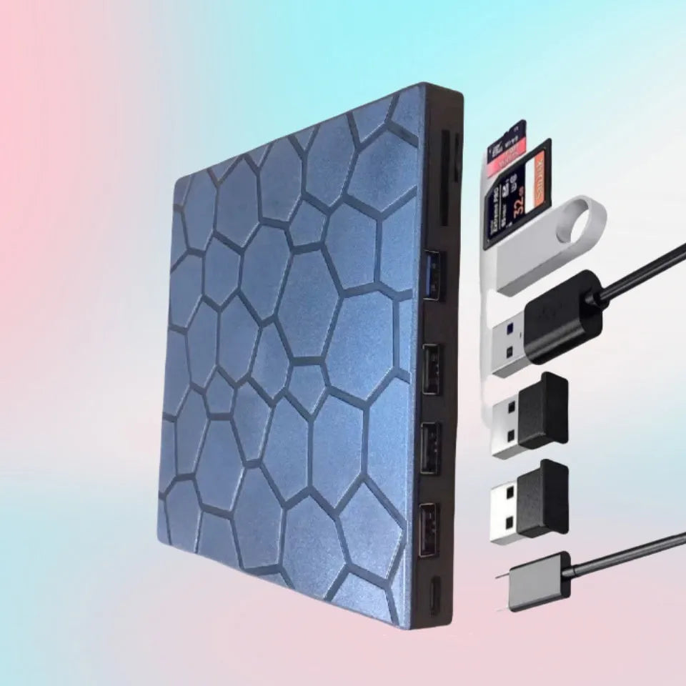 Black external USB CD/DVD drive for laptop and desktop computers