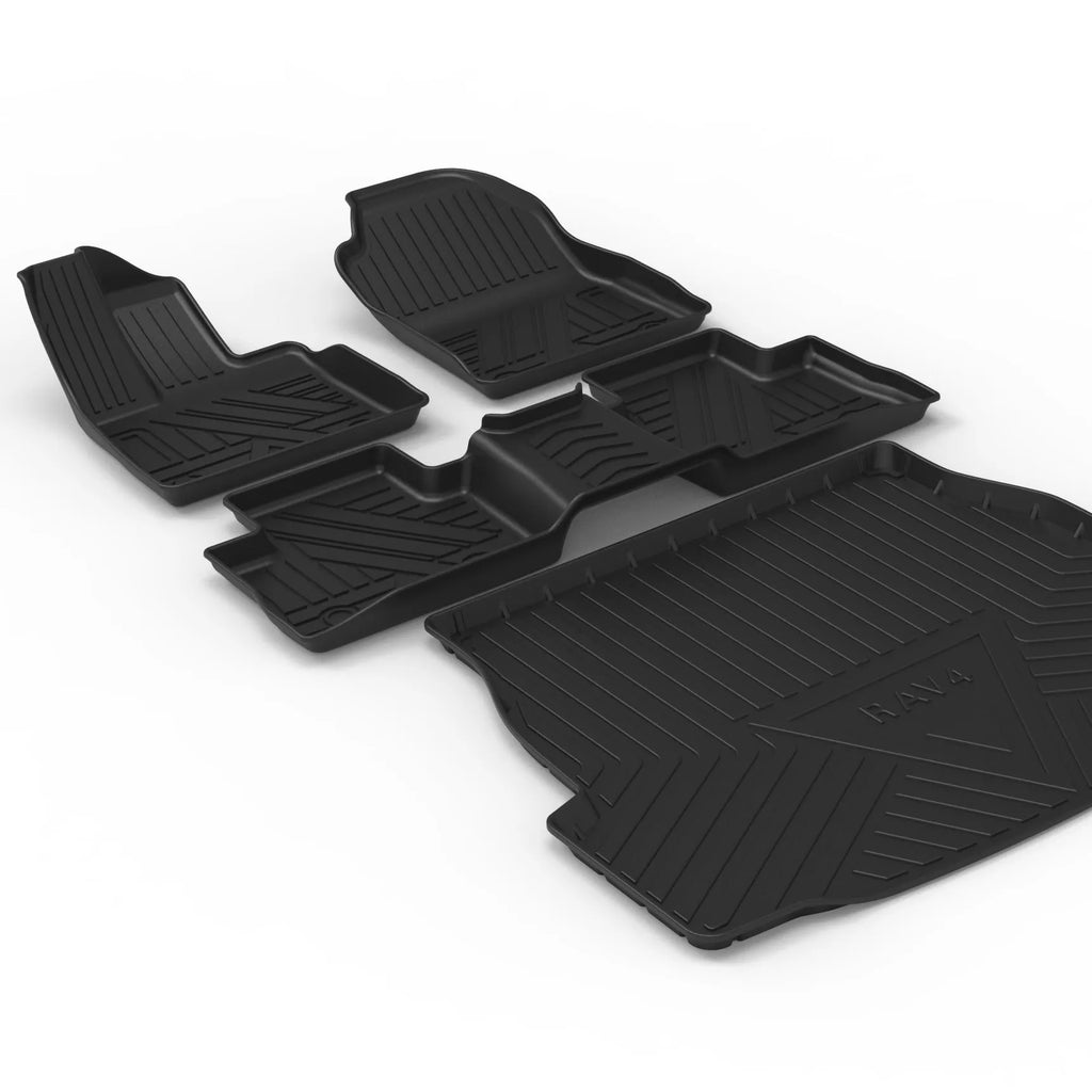 Black carbon fibre pattern TPE tailgate boot liner for a special model car.
