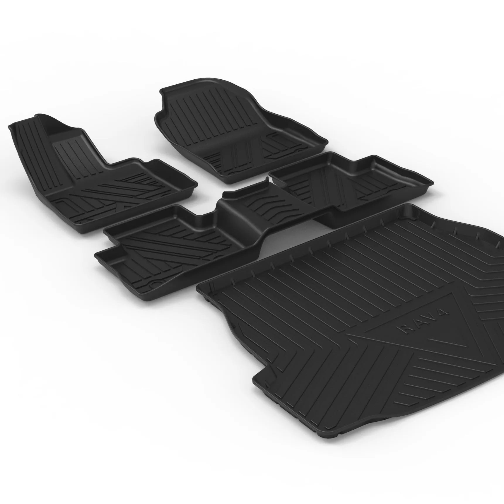 Black carbon fibre pattern TPE tailgate boot liner for a special model car.