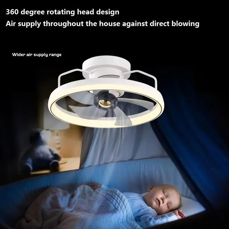 Simple Fashion modern ceiling fan with light showing white acrylic lampshade and PC blades.