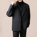 Men's loose fit casual suit jacket in polyester blend fabric available in multiple colours