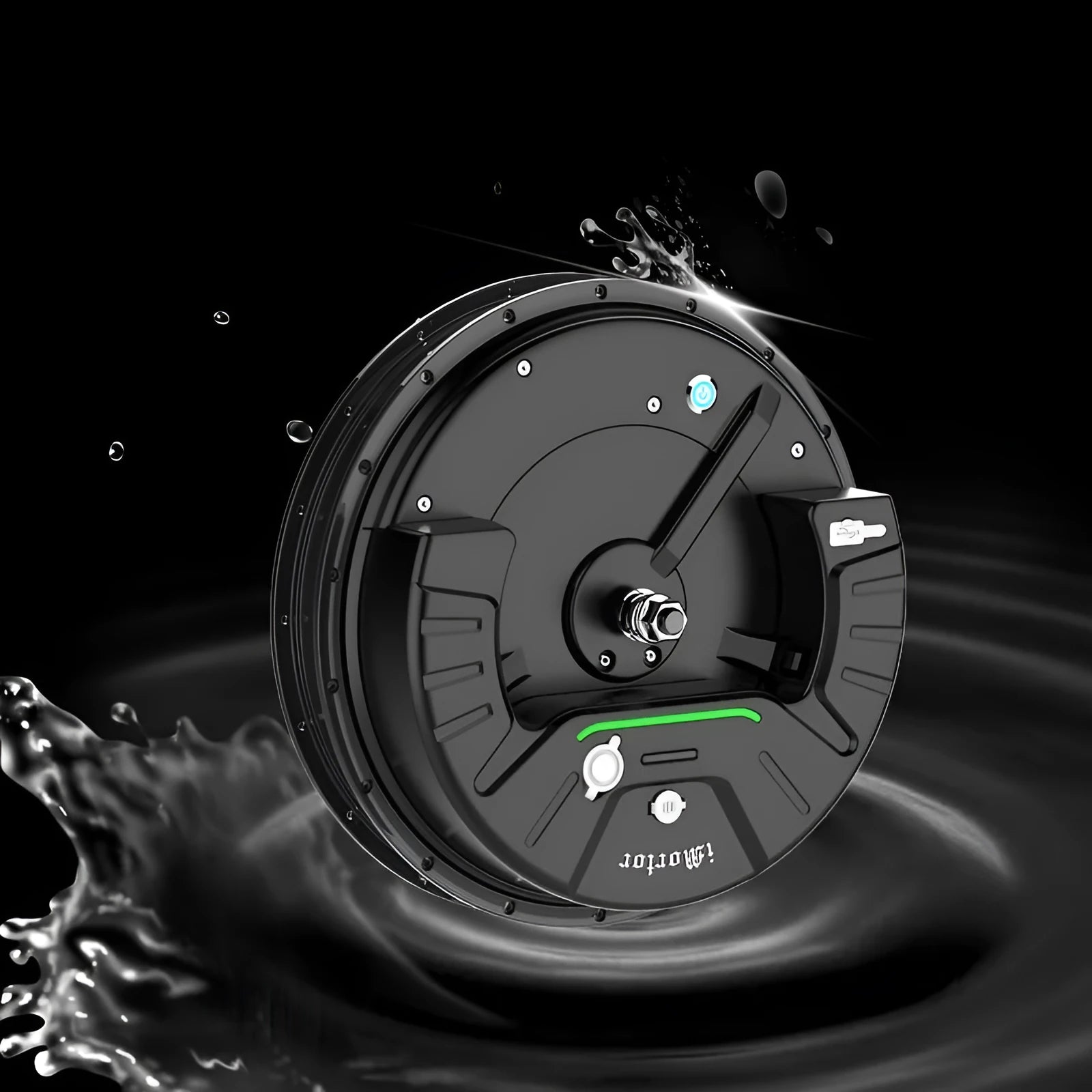 Imotor 3.0 black alloy hub motor wheel for electric bicycle conversion.