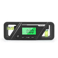 Digital magnetic inclinometer level meter on a metal surface showing angle reading on display.